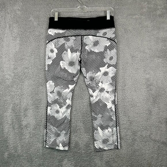 Nike Dri Fit Epic Running Crop Tight Black White Women's Size M - Picture 2 of 13